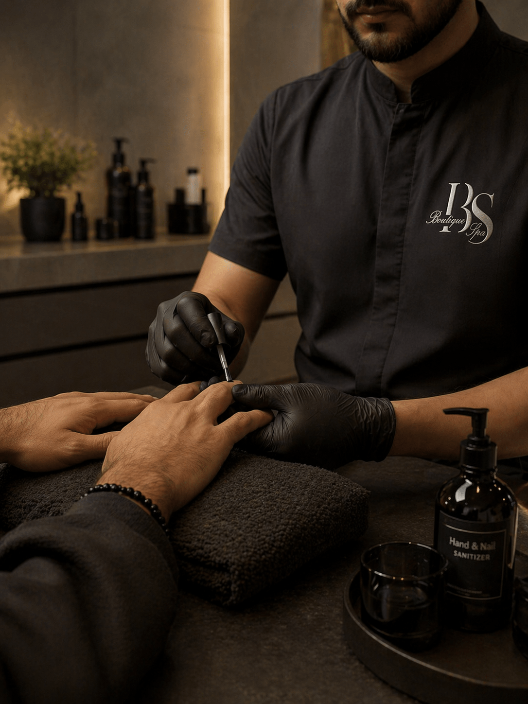 Men’s manicure and pedicure service at Boutique Spa Abu Dhabi